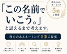 理由まで分かるネーミングを5案提案します 「この名前でいこう」と決められるまで考えます イメージ1