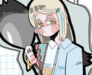 変わった絵柄のsns用のイラスト作成承ります ちょっと癖のある目を引くイラストを描きます イメージ1