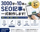 3000字×10本のSEO記事を一式制作します 全国48校・累計600本の納品実績｜構成・画像・タグ設定込み イメージ1