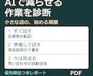 AIで減らせる作業を診断しレポートにします 質問シートに答えるだけ。優先順位つきのPDFで イメージ1