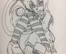 筆ペン又は筆ペン調のなんか絵+αを描きます 某アニメ会社の偉い人に勿体ないくらい面白い絵と評価頂きました イメージ7
