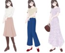 ファッションイラスト描きます キュートなファッションの魅力をイラストで描き出します イメージ1