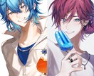 サムネ、歌ってみた、記念グッズ等イラスト制作します ☆男性イラストが得意！魅力たっぷりの男性に仕上げます☆ イメージ4