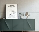 モノクロオシャレな似顔絵ウェルカムボード制作します シュールなタッチの似顔絵で唯一無二のウェディングアイテム⭐︎ イメージ1