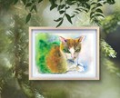 可愛いうちの子猫の絵を透明水彩画で描きます ペットの似顔絵・肖像画オーダー『まなペットアート』横浜・東京 イメージ1