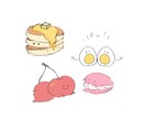 食べ物のキャラクターを描きます ゆるゆるした癒しの食べ物のキャラクター イメージ1