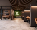 カフェ・店舗・オフィスのインテリアデザインをします カフェのような空間、緑のある空間、和モダンが得意。高品質CG イメージ2