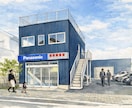 手描き建築外観パース（手書き）制作します 住宅・店舗をあたたかく魅せる手描き表現 イメージ3