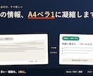 資料や情報をA4ペラ1に爆速でまとめます 資料や情報をA4ペラ1に爆速でまとめます イメージ1