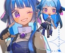バストアップ1体+ミニキャラ1体を描きます 鮮やかな色調の厚塗りイラストを制作します イメージ1