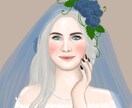ベールをまとったアートな似顔絵を描きます ウエディングのウェルカムボードやギフト用等 イメージ5