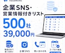 求人・SNS情報付き営業リスト500社を納品します 独自DBで購入者間の重複を避けてSNS・問い合わせ先まで整理 イメージ1