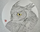 ミミズクさんのペン画イラストを描きます 限定3名様特別価格。繊細な羽根の表現をお楽しみください！ イメージ2