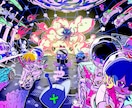 デフォルメテイストでイラスト制作いたします 今風エモめの絵柄で、SNSアイコンから背景まで描きます！ イメージ3