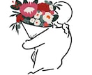 シンプル線画イラスト"名入れ無料"で描きます SNSアイコンや、グッズのロゴにぴったりなイラスト イメージ1