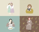 韓国っぽいシンプルアイコンイラストをお描きします SNS・ブログ・YouTube・プロフィールアイコンに୨♥୧ イメージ3