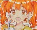 コピックでふんわり可愛い女の子を描きます 手描きの温かさを大切に仕上げるアナログ作品です イメージ1