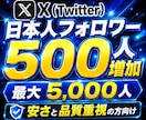 Twitter (X)で500人の日本人増やします 日本人フォロワーを+500人！【最大5000人まで対応】 イメージ8