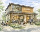 手描き建築外観パース（手書き）制作します 住宅・店舗をあたたかく魅せる手描き表現 イメージ2