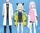 先着1~3名/Live2Dモデル一括制作します 美麗アニメ調モデルをキャラデザから納品まで イメージ3