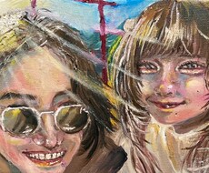 小さいキャンバスに油絵で似顔絵制作します イメージ1