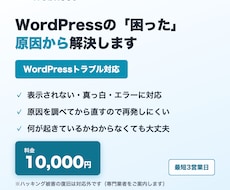 WordPressの不具合を原因から解決します イメージ1