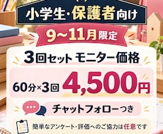 継続3回小学生の悩みを整理し学習計画を作ります イメージ1