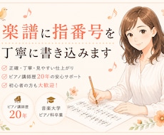 ピアノ楽譜に弾きやすい指番号を書きます イメージ1