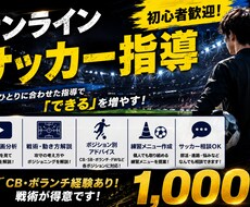 個人の目線に寄り添ったサッカーレッスンをいたします イメージ1