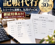 即日対応！スマホで撮って送るだけで記帳代行します 会計事務所3年｜1仕訳30円・先着5名10%OFF