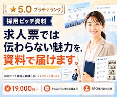 採用ピッチ資料を業種に合わせてゼロから作ります 求人票では伝わらない魅力を、資料で届けます