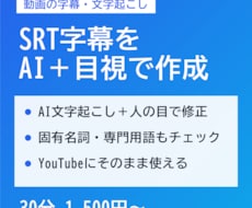 動画の字幕SRTをAI＋目視チェックで作成します イメージ1