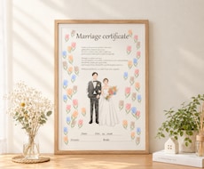 結婚式後もずっと飾りたくなる結婚証明書お描きします ナチュラルで洗練された、特別な１枚を