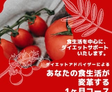 あなたの食生活を変革させる1ヶ月間を指導します ダイエットの1番の要！今の食生活の習慣を洗い出し改善する