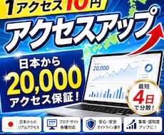 あなたのサイトに日本から20,000PV付与します サイト・ブログのアクセスアップをサポートします!