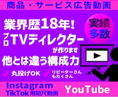 プロ TVマンYouTube15秒広告動画作ります TVディレクターが構成から作成！TikTok インスタ広告