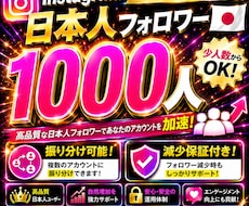インスタの日本人フォロワー+1000人増やします Instagramの日本人フォロワー+1000人増やします