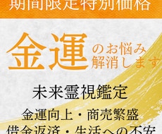 未来霊視による金運鑑定/超金運を引き寄せます 【11月特別価格】金運 開運 借金  開運 財運 引き寄せ