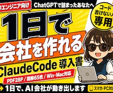 ClaudeCodeの導入書｜1日で会社を作れます PDF 28P / 図解65枚 / コード書けない人専用