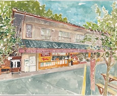 商用利用可。風情のある水彩画を描きます お店のPR、HPの背景、グッズなどに利用いかがでしょうか❗️