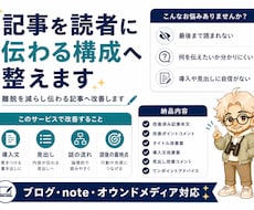 記事を読者に伝わる構成へ整えます 離脱を減らし伝わる記事へ改善します