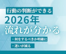 2026年の流れと行動の総合鑑定書を作成します イメージ1