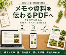 メモや資料を読みやすいPDFに整理します 構成・文章・見た目を整え、スマホでも伝わる資料へ