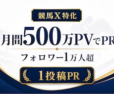 月間500万PVの競馬Xアカウントで宣伝します フォロワー10,000人超！競馬に強いアカウントで1投稿PR
