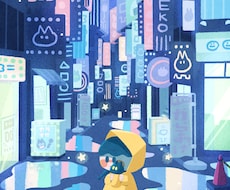 絵本のような個性的な一枚絵を描きます 様々な用途に！ゆるデフォルメでシンプル〜背景込など対応！