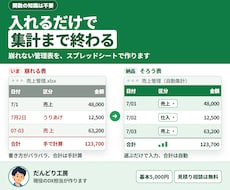 スプレッドシートの管理表を作ります イメージ1