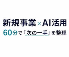 新規事業・AI活用のモヤモヤを60分で整理します イメージ1