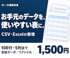 CSV・Excelの支給データを整えます イメージ1