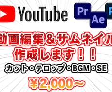 動画編集、サムネイル作成いたします カット、編集、BGM、SEすべてお任せください