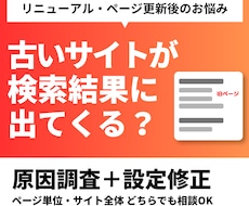 検索結果に出る古いサイトの原因を調査します イメージ1